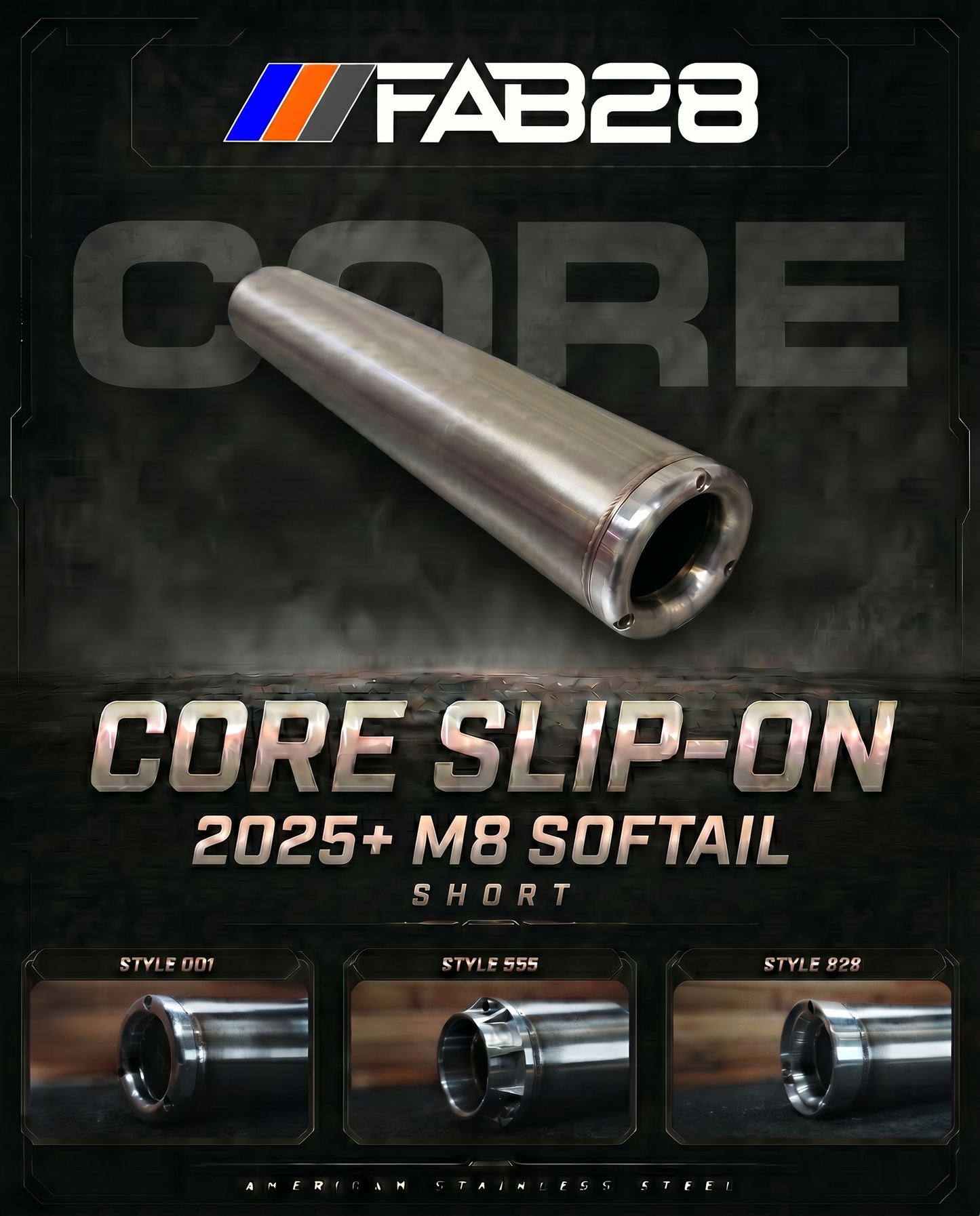 CORE - M8 Softail 2025+ Slip-On - Short
