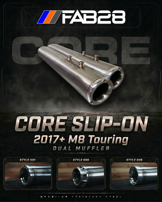 CORE - M8 Touring 2017+ Slip-On - Dual Muffler