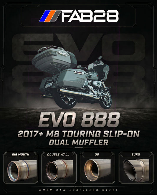 EVO 888 - M8 Bagger Dual Slip-On