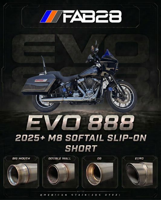 EVO 888 - M8 Softail 2025+ Slip-On - Short